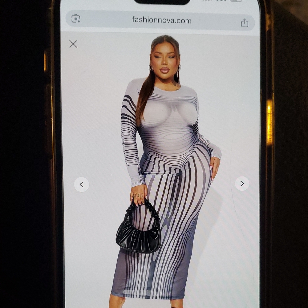 Fashion Nova Monochrome Illusion Dress